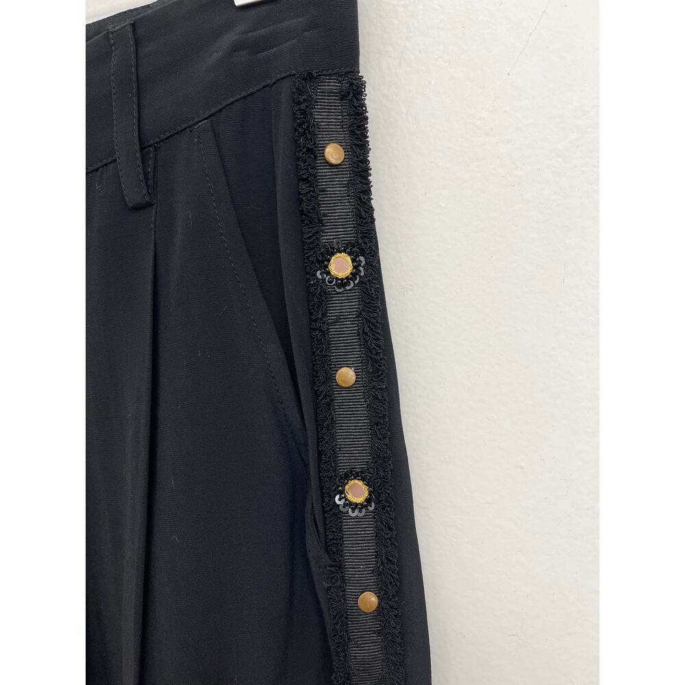 NWT Figue Hadley Embellished Beaded Pleated Drapey Straight Leg Trousers Size 2 - Picture 6 of 15